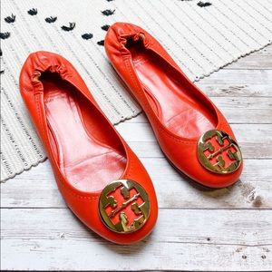 Tory Burch flats lily orange size 8
